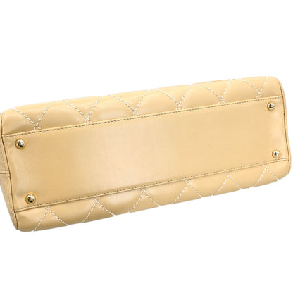 Chanel 2002-2003 Beige Calfskin Wild Stitch Handbag