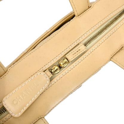 Chanel 2002-2003 Beige Calfskin Wild Stitch Handbag