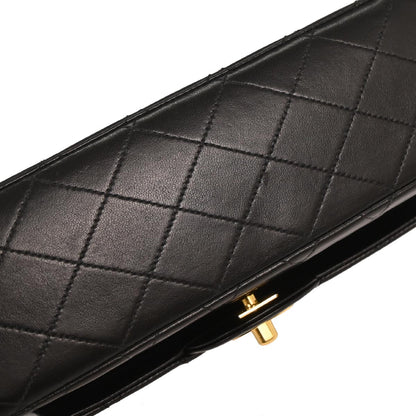 Chanel 1996-1997 Black Lambskin Medium Classic Double Flap Shoulder Bag