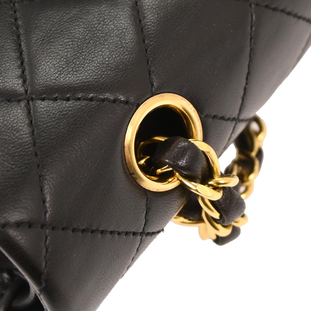 Chanel 1996-1997 Black Lambskin Medium Classic Double Flap Shoulder Bag