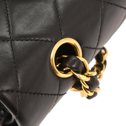 Chanel 1996-1997 Black Lambskin Medium Classic Double Flap Shoulder Bag