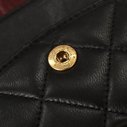 Chanel 1996-1997 Black Lambskin Medium Classic Double Flap Shoulder Bag