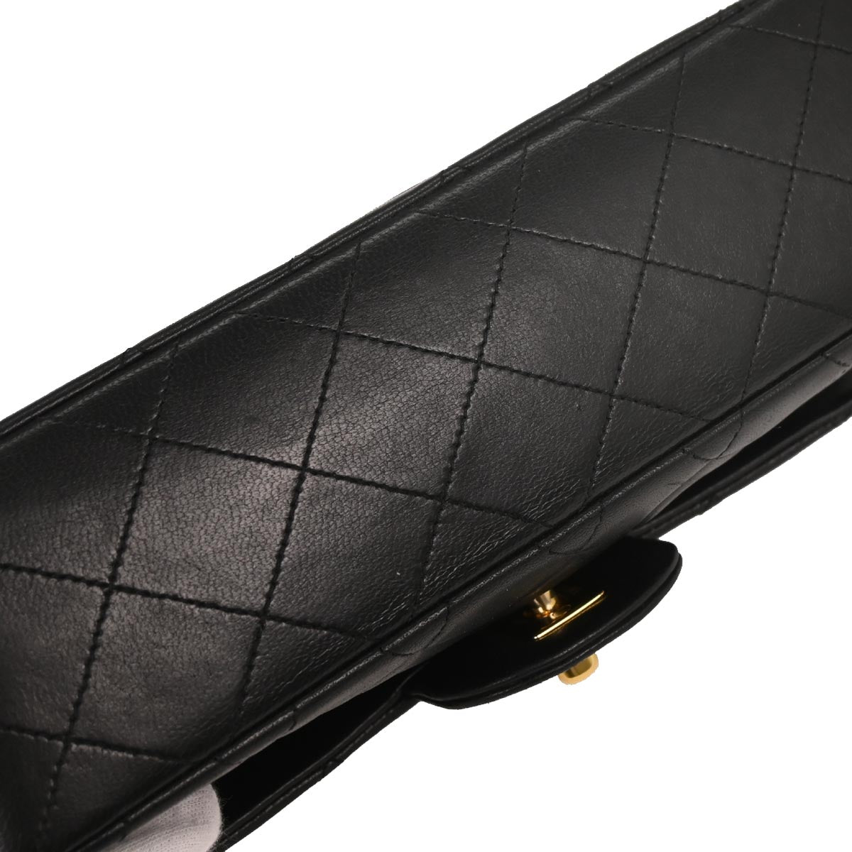 Chanel 1989-1991 Black Lambskin Small Classic Double Flap Shoulder Bag