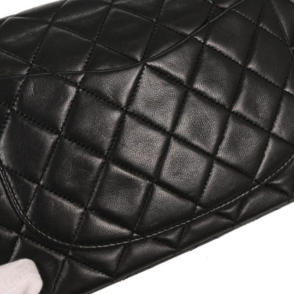 Chanel 1989-1991 Black Lambskin Small Classic Double Flap Shoulder Bag