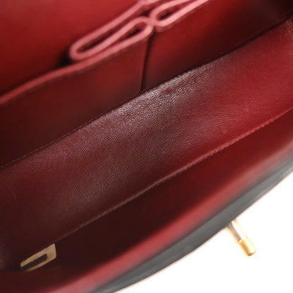 Chanel 1989-1991 Black Lambskin Small Classic Double Flap Shoulder Bag