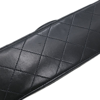 Chanel 1989-1991 Black Lambskin Small Classic Double Flap Shoulder Bag