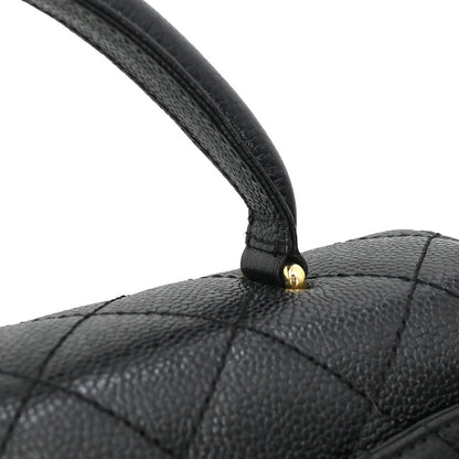 Chanel 2002-2003 Black Caviar Top Handle Handbag