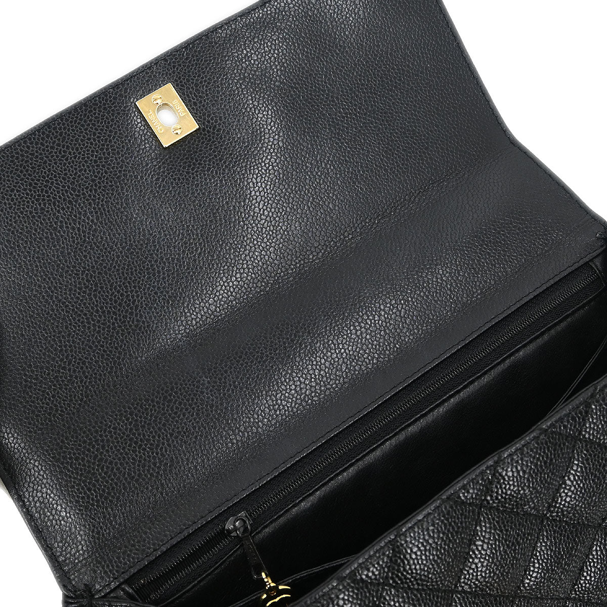 Chanel 2002-2003 Black Caviar Top Handle Handbag