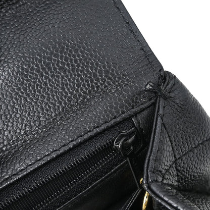 Chanel 2002-2003 Black Caviar Top Handle Handbag