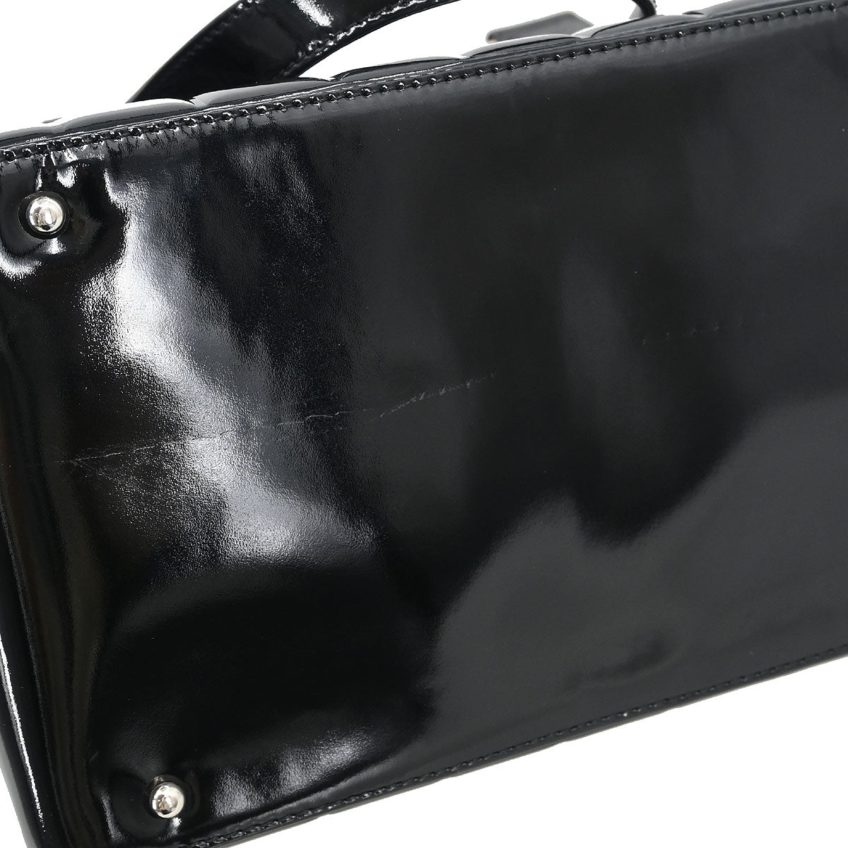 Chanel 2002-2003 Black Patent Leather Choco Bar Handbag