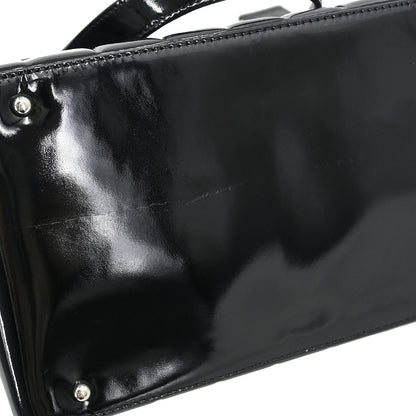 Chanel 2002-2003 Black Patent Leather Choco Bar Handbag