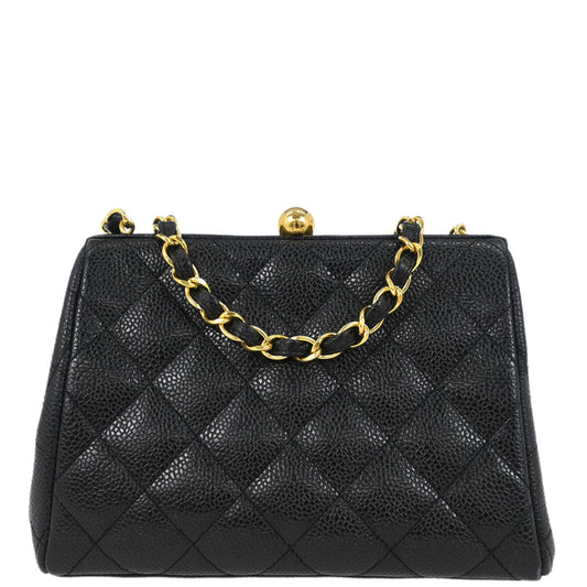 Chanel 1994-1996 Black Caviar Shoulder Bag