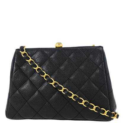 Chanel 1994-1996 Black Caviar Shoulder Bag
