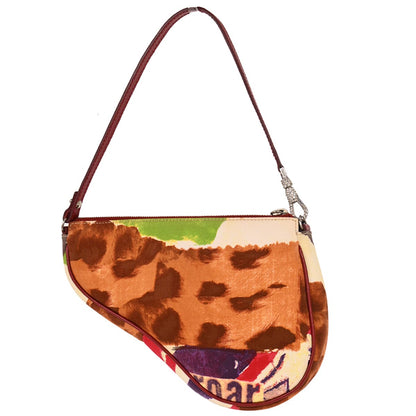 Christian Dior Red Canvas Dior's Victim Limited Saddle Handbag