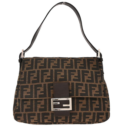 Fendi Brown Canvas Zucca Mamma Baguette Handbag