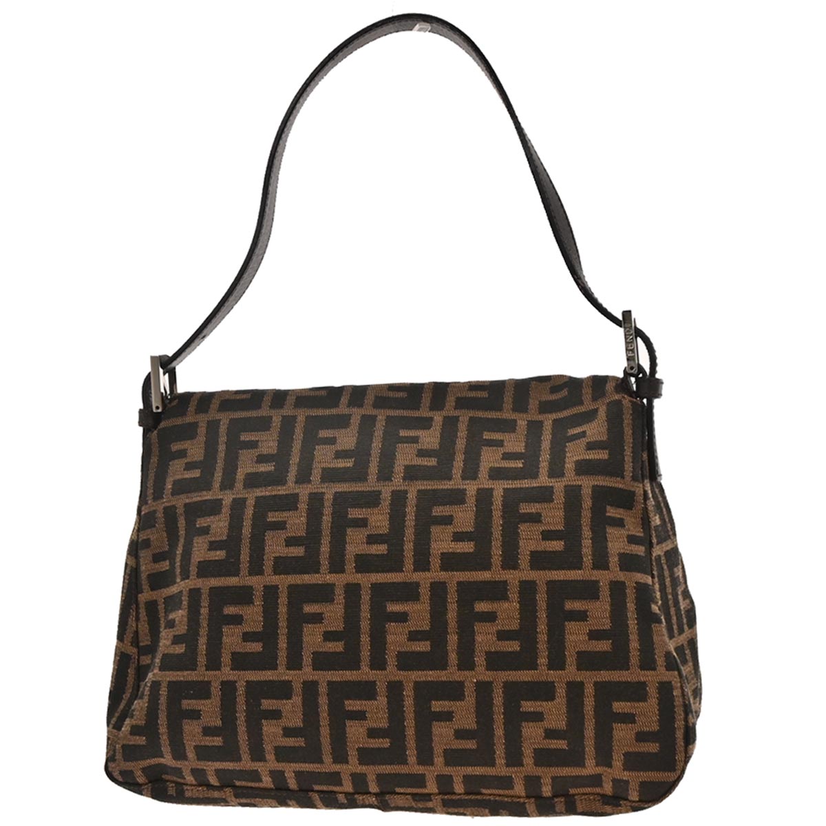 Fendi Brown Canvas Zucca Mamma Baguette Handbag