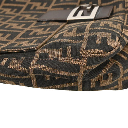 Fendi Brown Canvas Zucca Mamma Baguette Handbag