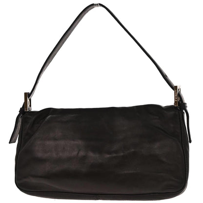 Fendi Black Leather Baguette Handbag