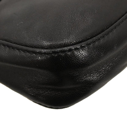Fendi Black Leather Baguette Handbag