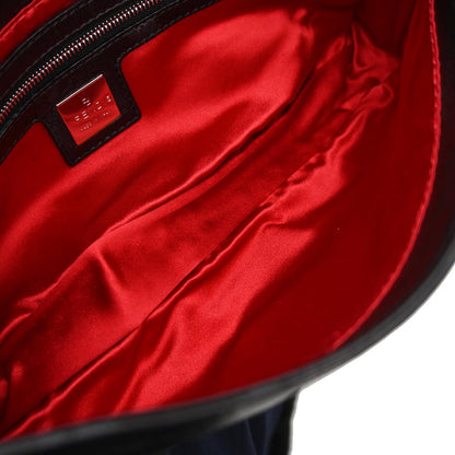 Fendi Black Leather Baguette Handbag