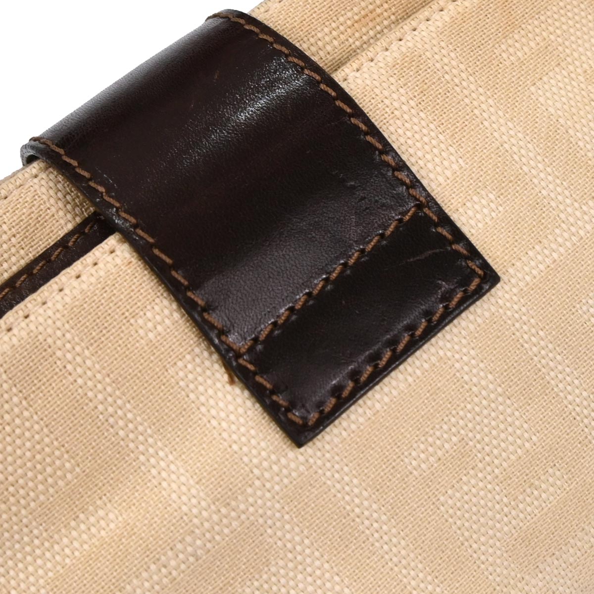 Fendi Beige Linen Zucca Handbag