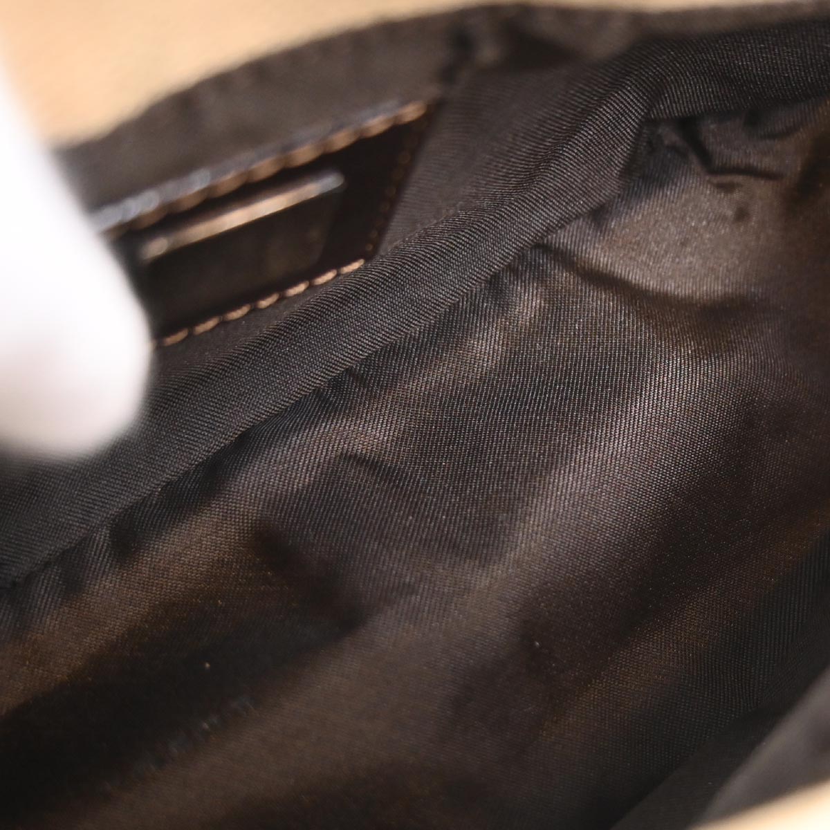 Fendi Beige Linen Zucca Handbag