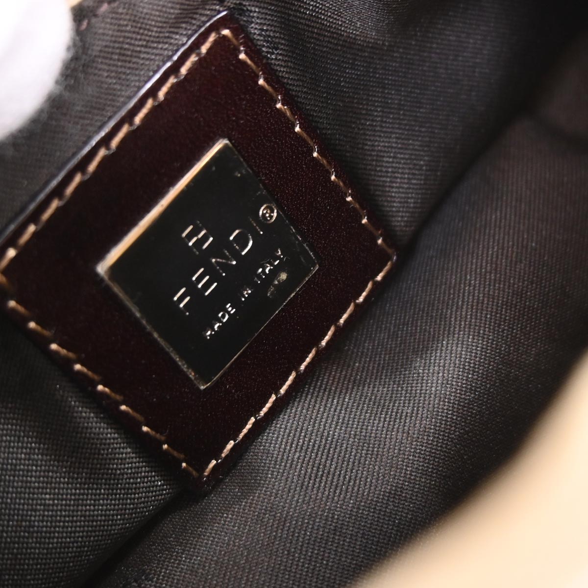 Fendi Beige Linen Zucca Handbag