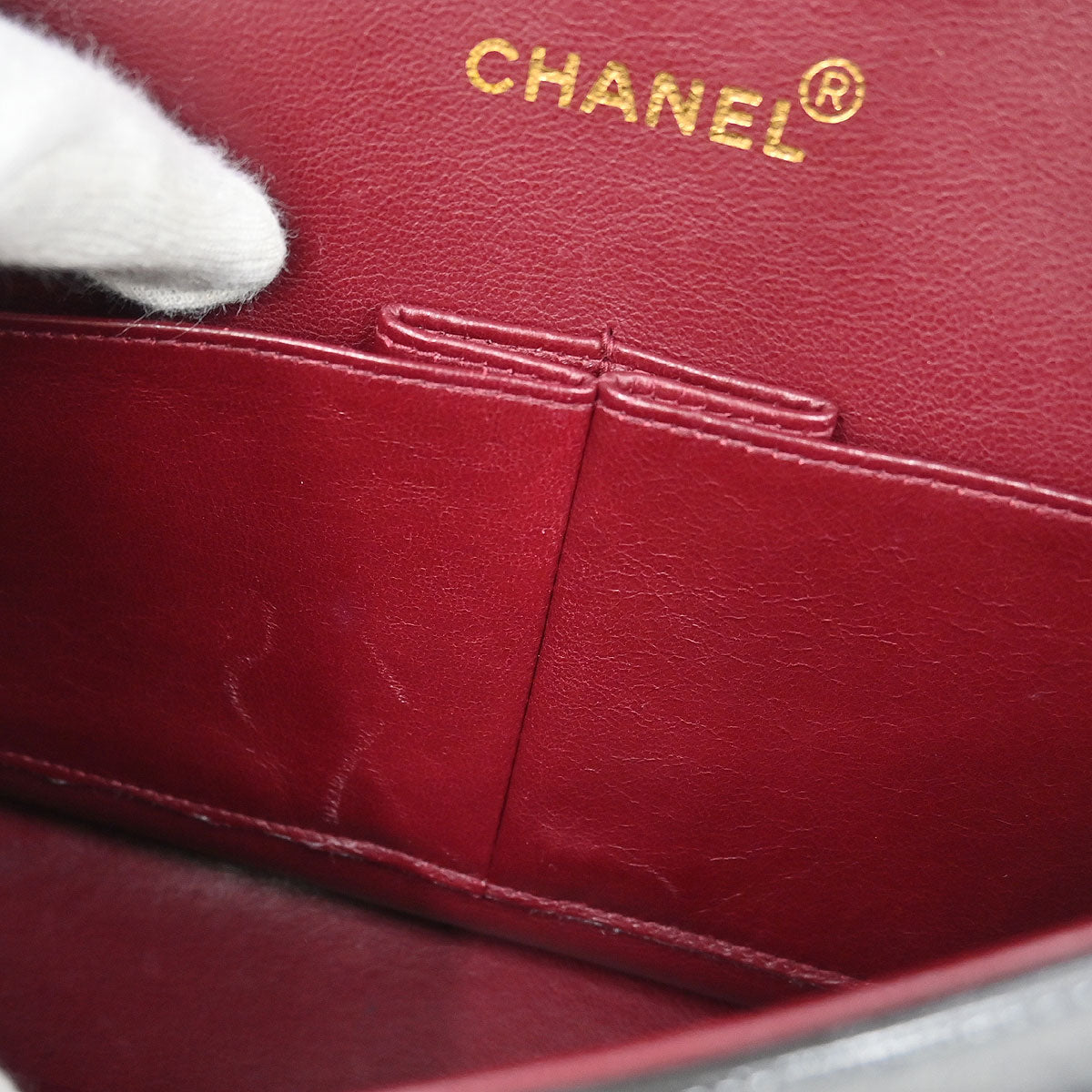 Chanel 1994-1996 Black Lambskin Medium Classic Double Flap Shoulder Bag