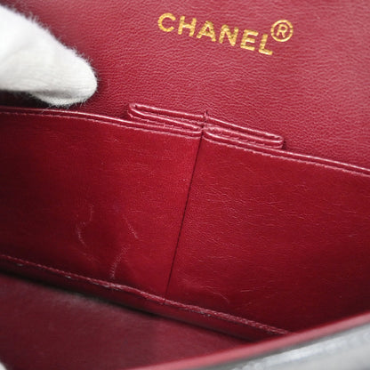 Chanel 1994-1996 Black Lambskin Medium Classic Double Flap Shoulder Bag