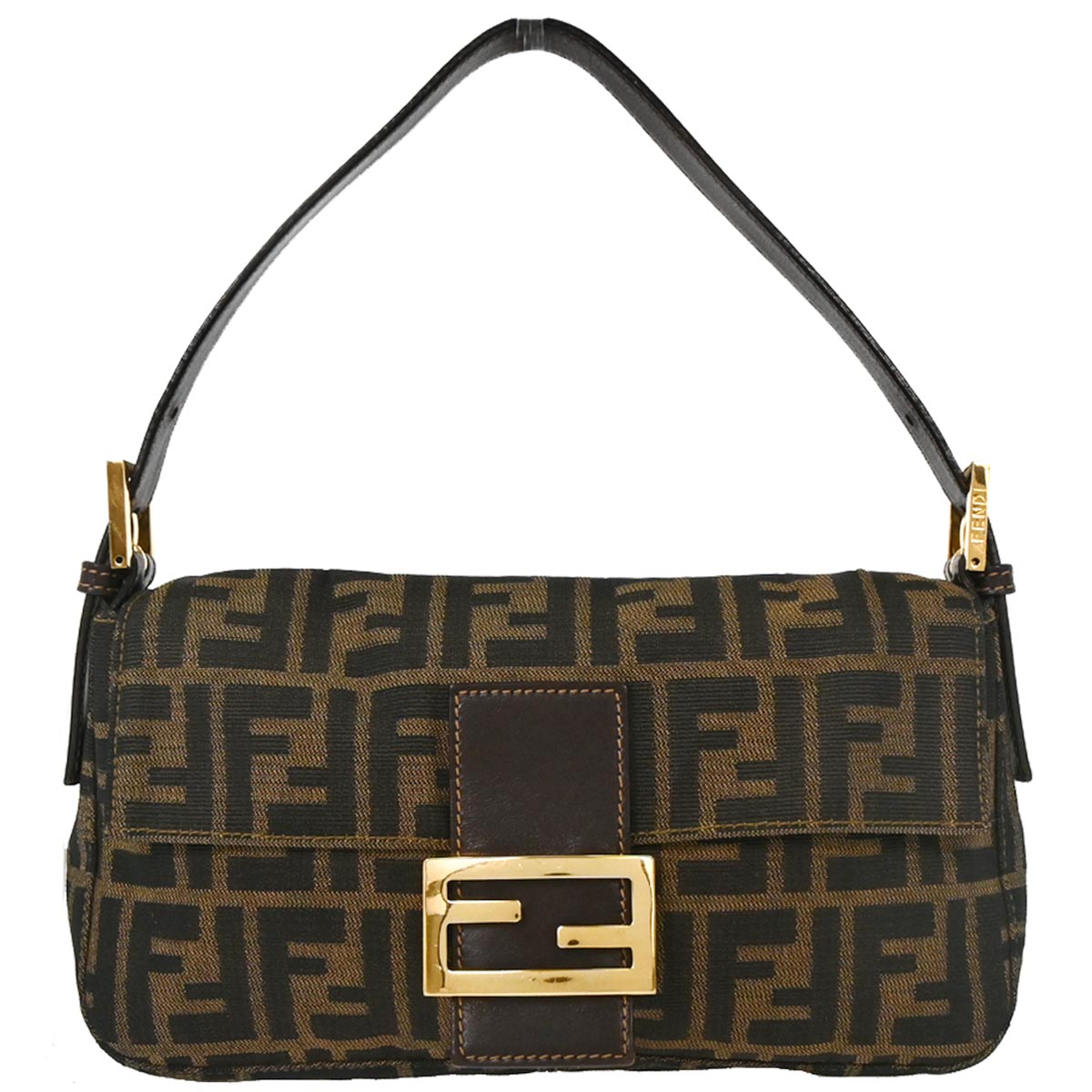 Fendi Brown Canvas Zucca Baguette Handbag
