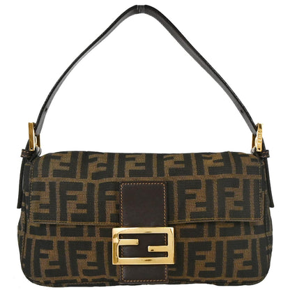 Fendi Brown Canvas Zucca Baguette Handbag