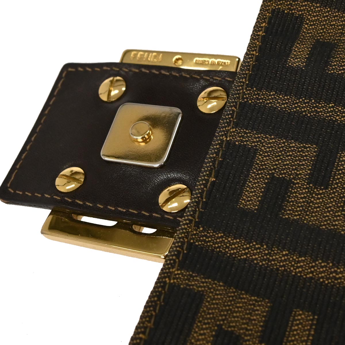 Fendi Brown Canvas Zucca Baguette Handbag