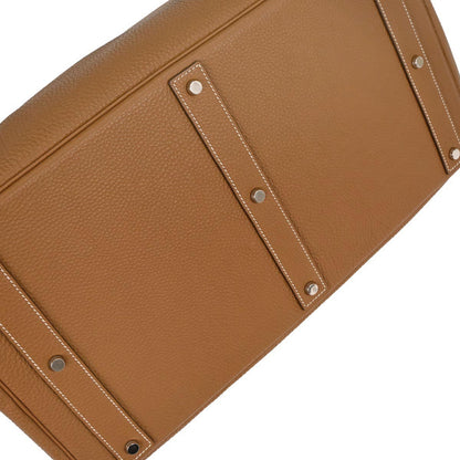 Hermes Gold Taurillon Clemence Haut a Courroies 50 Handbag