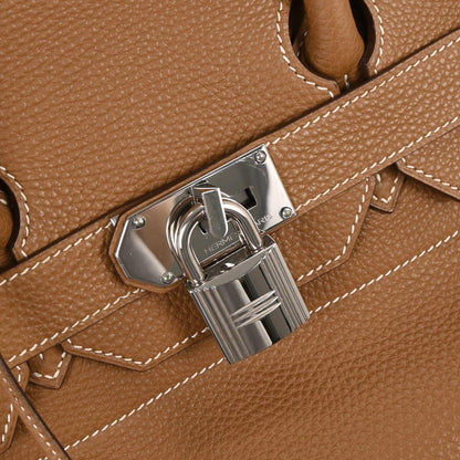 Hermes Gold Taurillon Clemence Haut a Courroies 50 Handbag