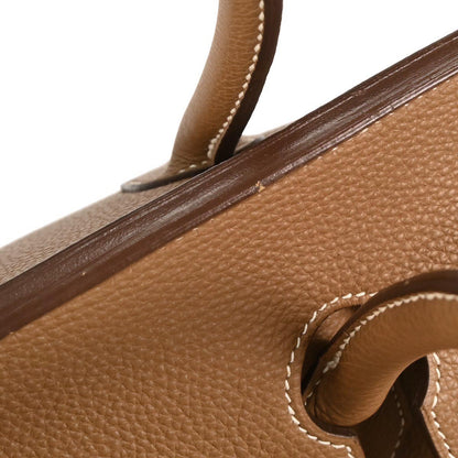 Hermes Gold Taurillon Clemence Haut a Courroies 50 Handbag