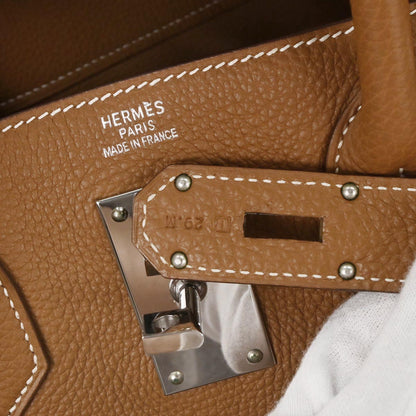 Hermes Gold Taurillon Clemence Haut a Courroies 50 Handbag