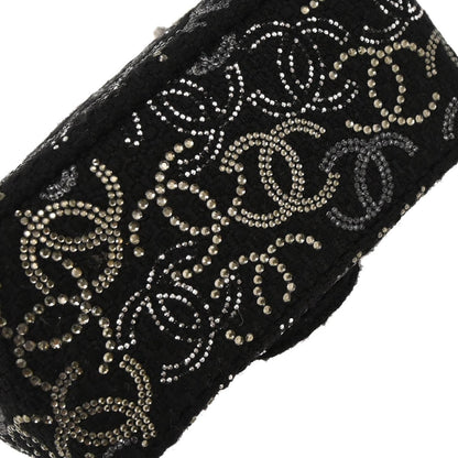 Chanel 2010-2011 Black Tweed Strass Paris-Shanghai Pudong Mini Flap Bag