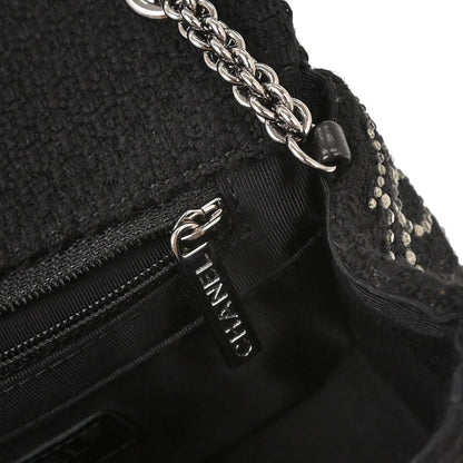 Chanel 2010-2011 Black Tweed Strass Paris-Shanghai Pudong Mini Flap Bag