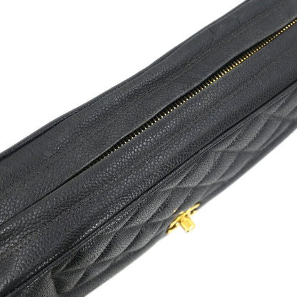 Chanel 1996-1997 Black Caviar Camera Bag Large