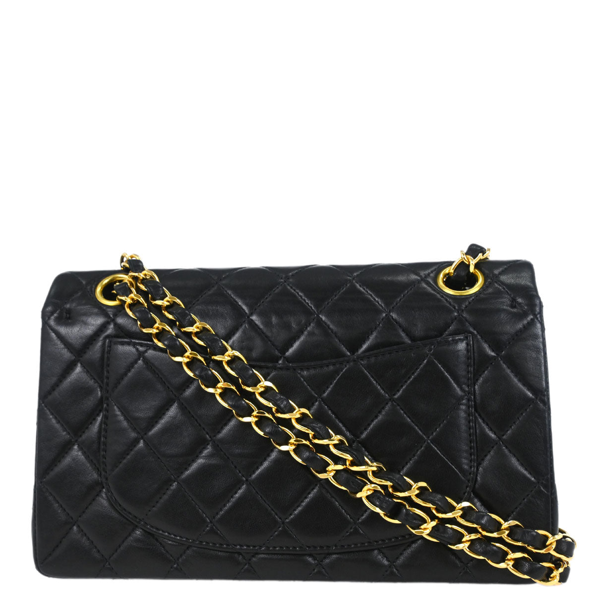 Chanel 2000-2002 Black Lambskin Small Classic Double Flap Shoulder Bag