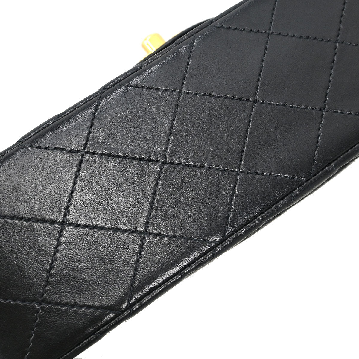 Chanel 2000-2002 Black Lambskin Small Classic Double Flap Shoulder Bag