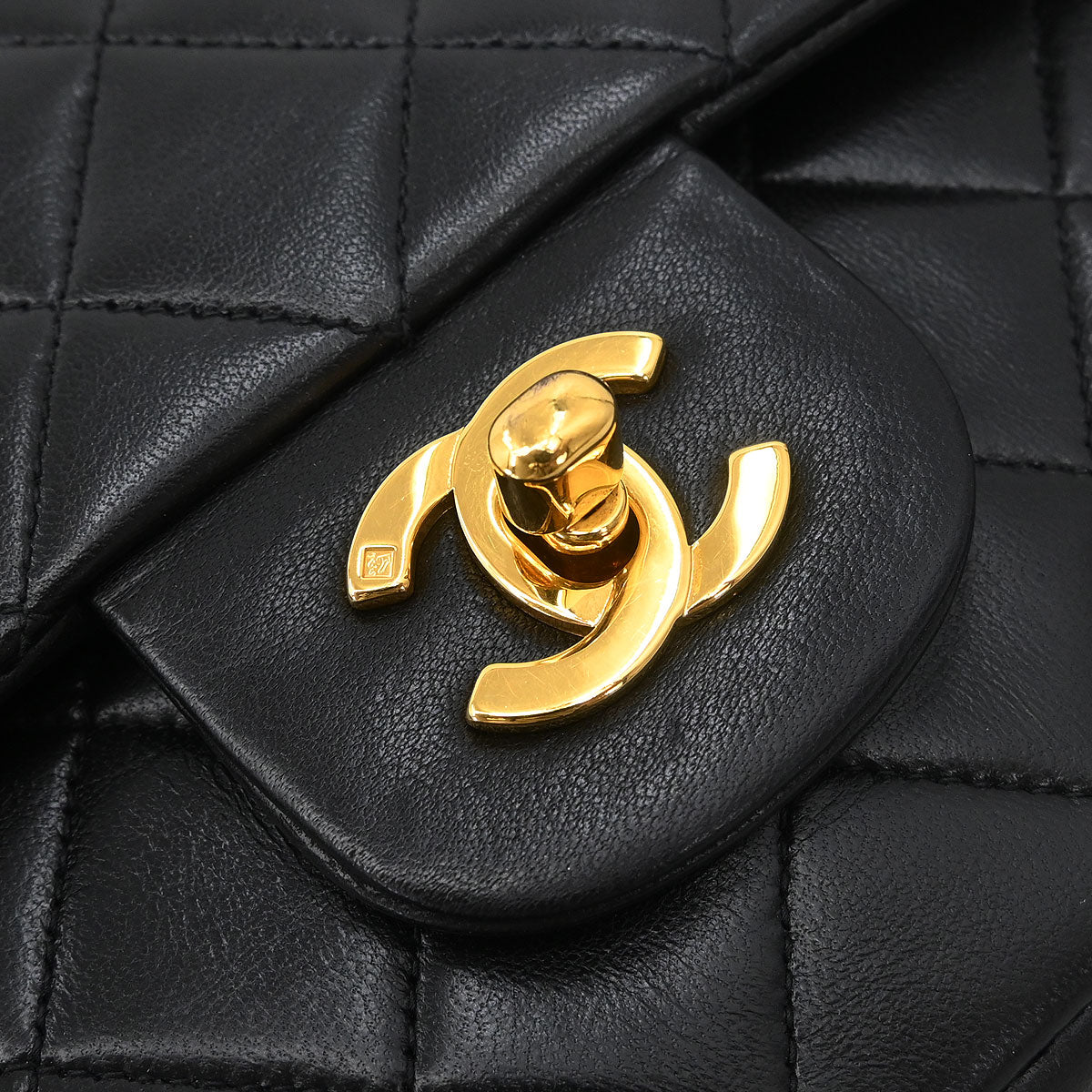 Chanel 1994-1996 Black Lambskin Medium Classic Double Flap Shoulder Bag