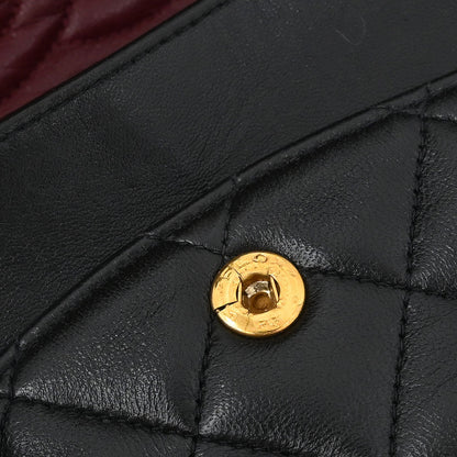 Chanel 1994-1996 Black Lambskin Medium Classic Double Flap Shoulder Bag