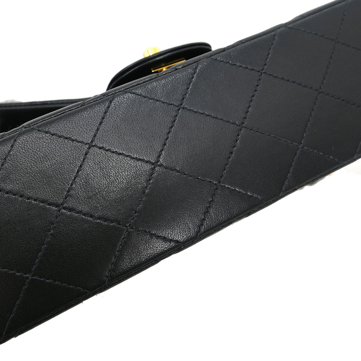 Chanel 2000-2002 Black Lambskin Medium Classic Double Flap Shoulder Bag