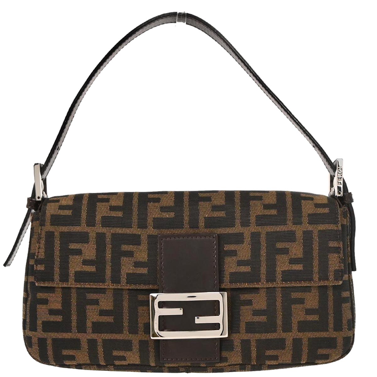 Fendi Brown Canvas Zucca Baguette Handbag