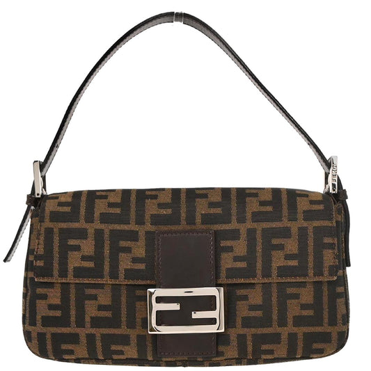 Fendi Brown Canvas Zucca Baguette Handbag