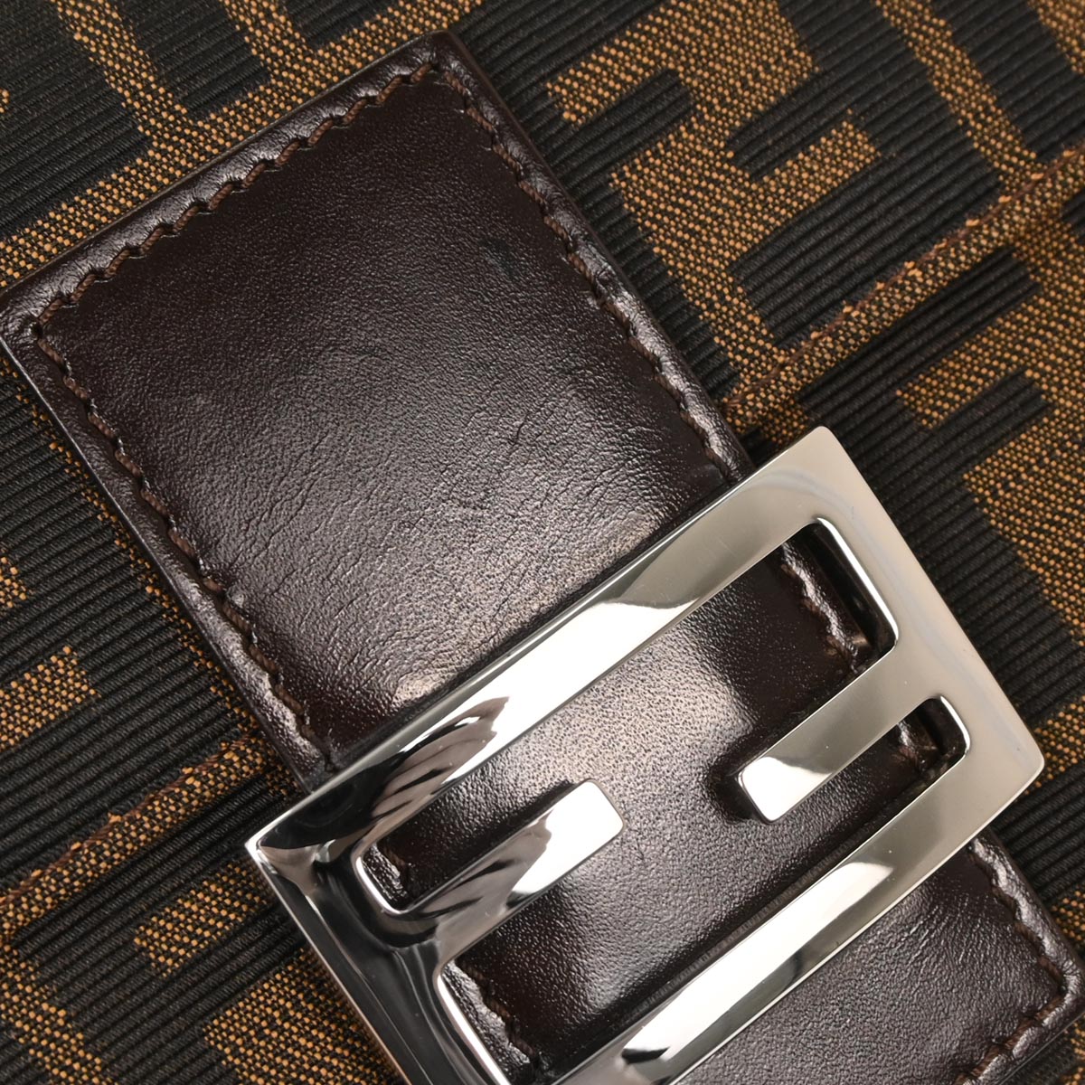 Fendi Brown Canvas Zucca Baguette Handbag