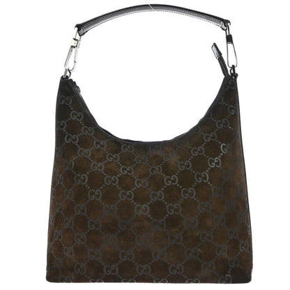 Gucci Brown Suede GG Hobo Handbag