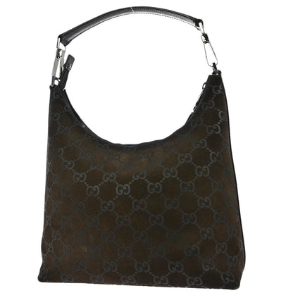 Gucci Brown Suede GG Hobo Handbag