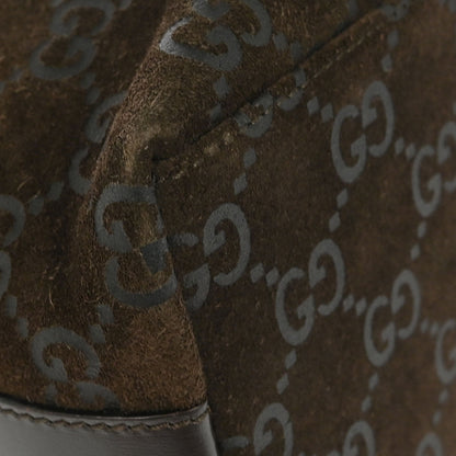 Gucci Brown Suede GG Hobo Handbag